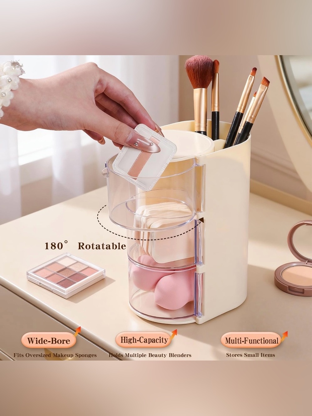 7/$70 Rotating Dustproof Cosmetic Storage Box Multi-layer Organizer Holder 🔖